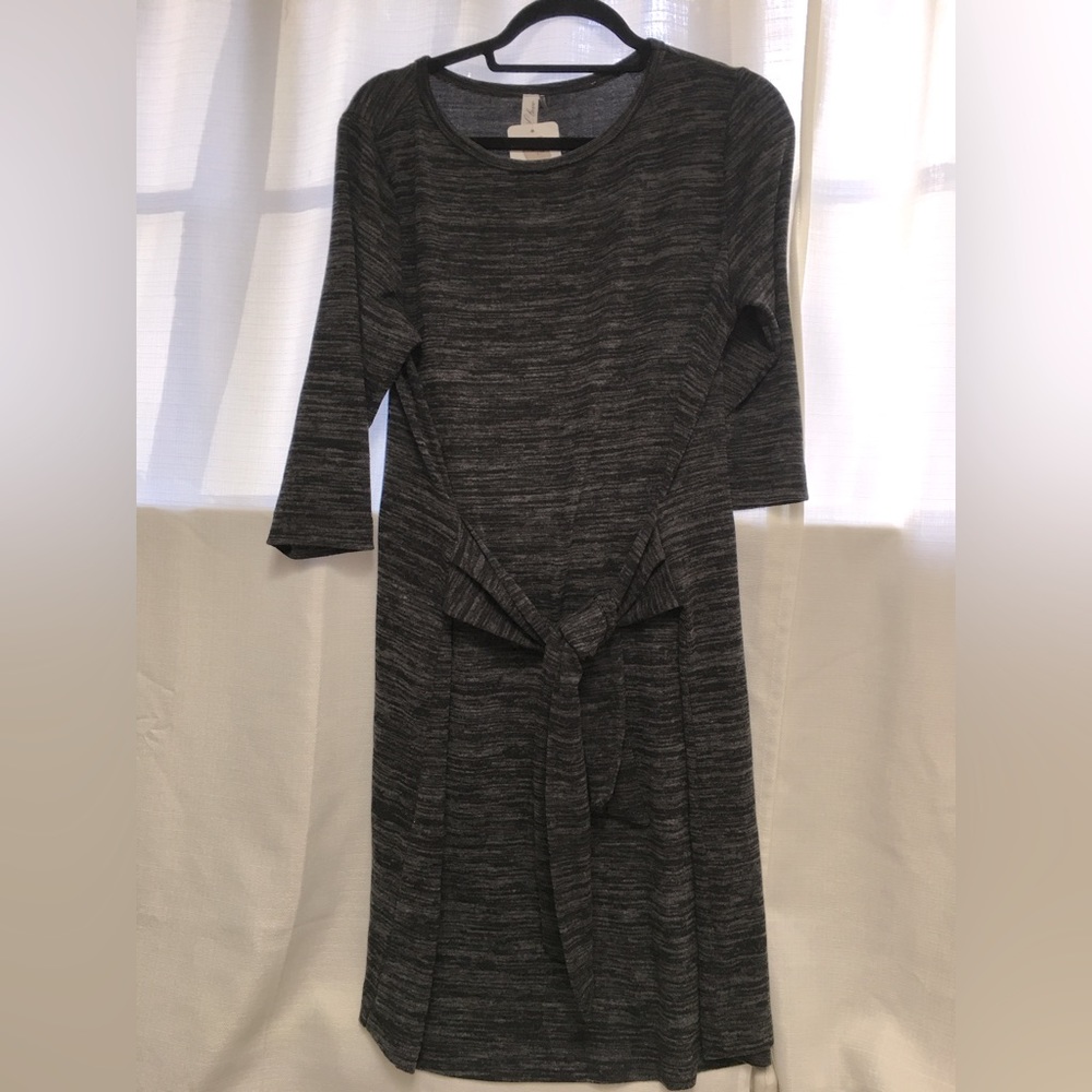 Charcoal grey tie dress